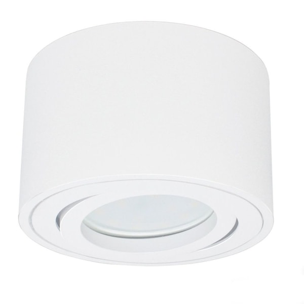 Justerbar LED utenpåliggende spotlight ?80x50mm taklampe rund hvit utenpåliggende