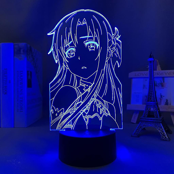 Shxx Sao Anime Figur Led Lys Sød Drenge & Piger Julefødselsdagsfest Gave Kirito/asuna/asada Shino 3d Optisk Illusion Bordlampe3d7l-20