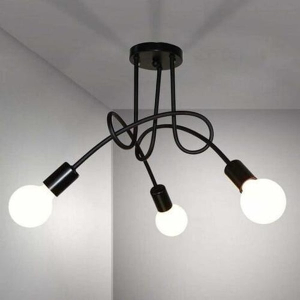Modern taklampa, vintage järn taklampor E27, 3 lampor LED ljuskrona för kök, restaurang, vardagsrum