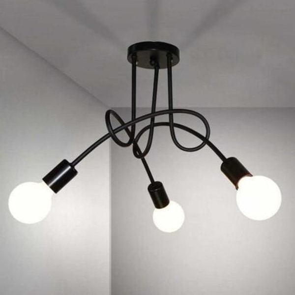 Moderni kattovalaisin, Vintage rautakattovalaisimet E27, 3 valon LED-kattokruunu keittiöön, ravintolaan, olohuoneeseen