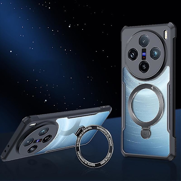 Xundd Kickstand Magnetiskt Telefonskal för Vivo X100 Pro 5g Svart Akryl+tpu Telefonskal