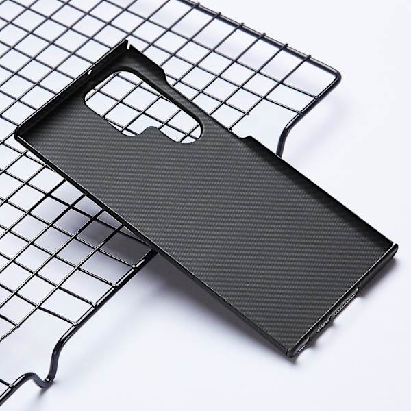 För Samsung Galaxy S24 Ultra Skal 600d Fin Textur Aramid Fiber Slim Telefonfodral, Svart