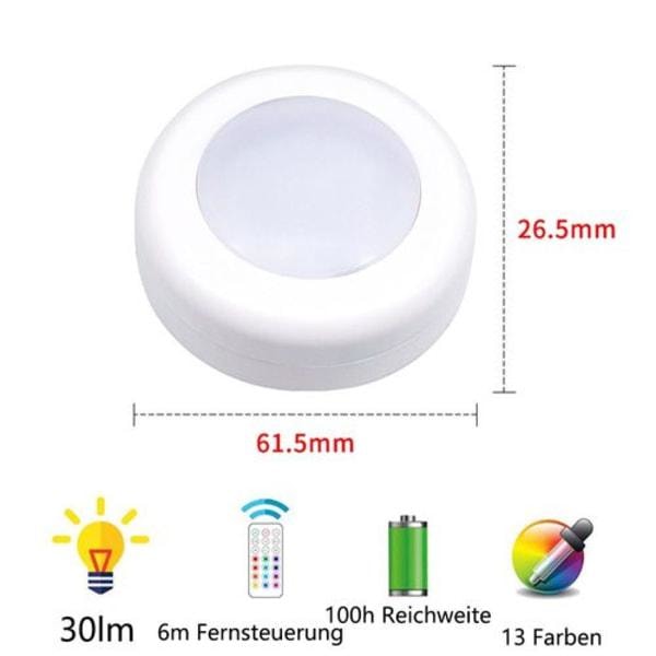 LED-spotlight drevet af batteri med fjernbetjening, pakke med 3 LED-spotlights
