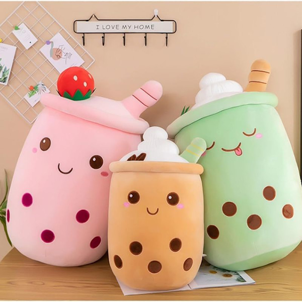 Boba Tea Kos Koselig Plysj, Plysj Fylt Leke Boba Te Kopp Kaffe 50cm