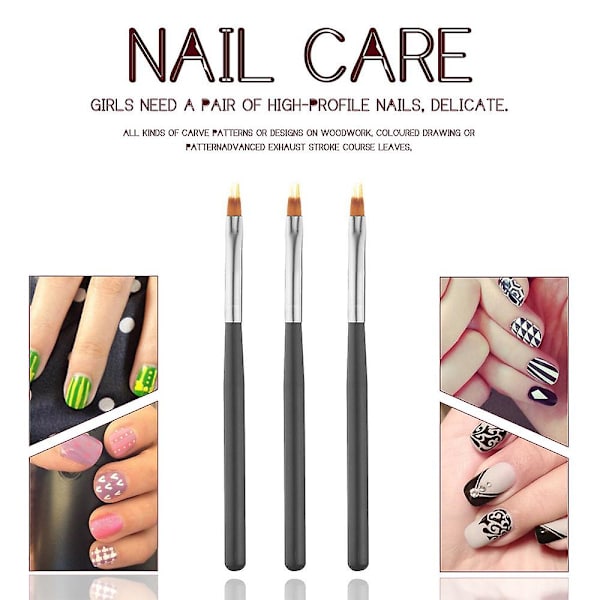 Set med 6 nagelborstar, trä, 16,5 cm, flerfärgad