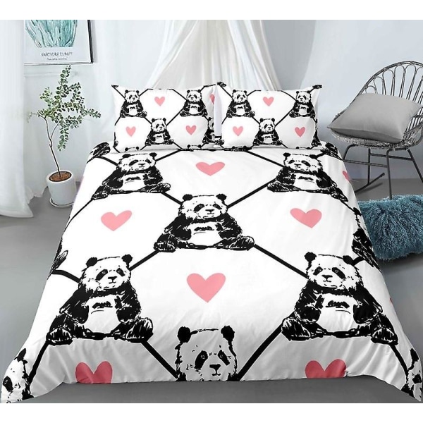 Xm-4# 3D Panda Djur Söta Kit Påslakan Set Tre Delar Set Fyra Delar Set