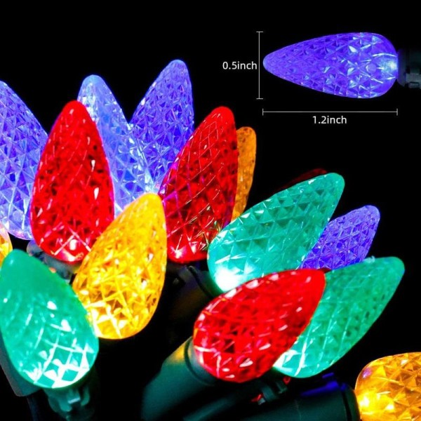 16,4 fot långa 50 LED jordgubbsljusslingor, batteridrivna