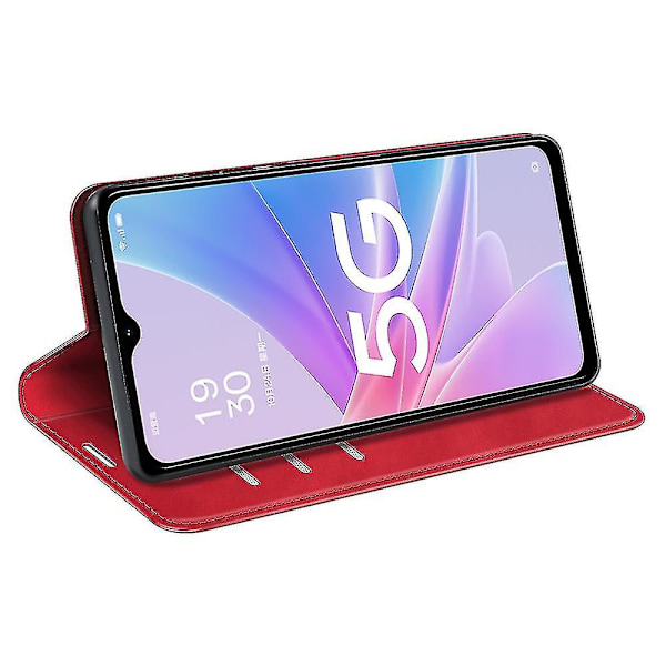 För Oppo A58 5g Full Protection Phone Case Pu Läder Magnetisk Auto-absorberad Hud-touch Feeling Flip Wallet Cover Stativ