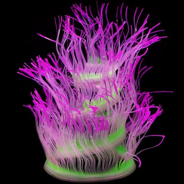 Fri form Hav Anemone Koraller Blød Silikone Gel Bevæger Lilla