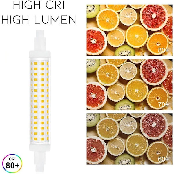 10w R7s Lineær Ultra-tynn Led Pære 118mm Naturlig Hvit 4000k, 1300lm, 360 Grader (2 Stykker)