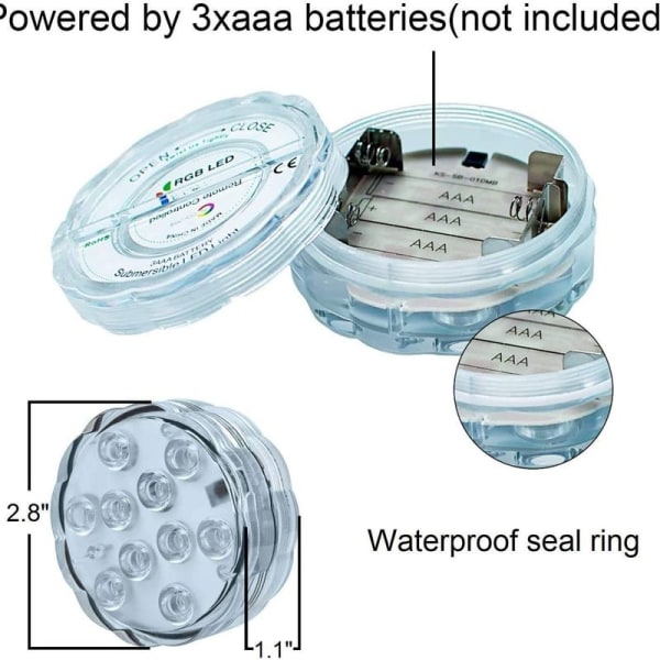 Vanntett LED-lys, vanntett SPA LED-dykkelampe,