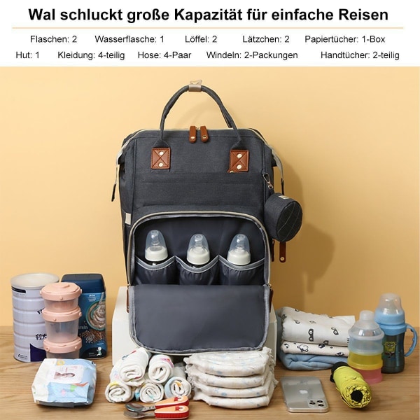 Skötväska baby med flera fack, vattentät, multifunktionell handväska
