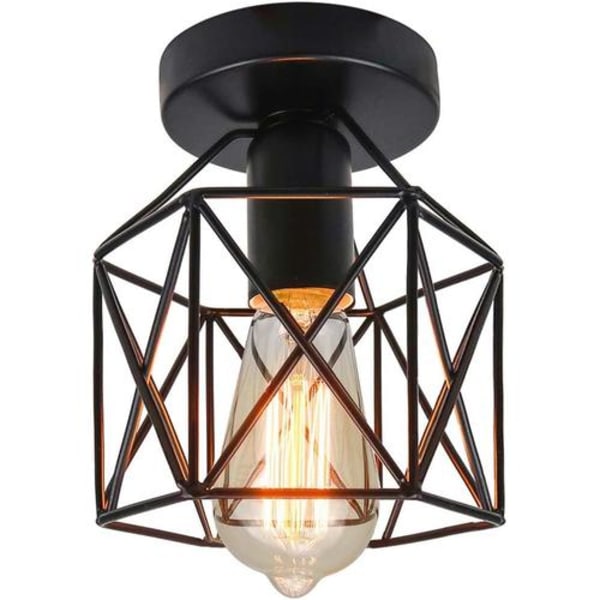 Industriell taklampe Industriell Vintage taklampe Pendellampe for inngang, veranda, gang, spisestue. (Svart1)