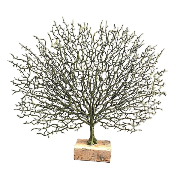 Plastisk korallskulptur skrivebordsornament dekorativ skrivebordsstatue oransje