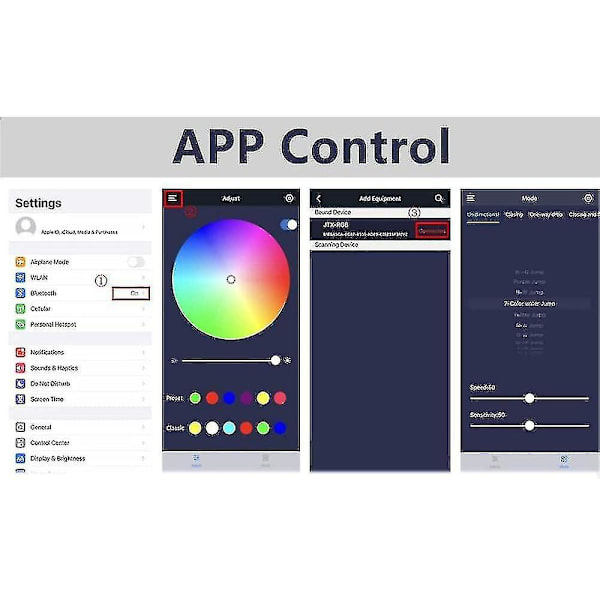 RGB-ljudstyrd LED-lampa App-kontroll Pickup Röstaktiverad rytmlampa Färgad omgivande LED-lampa