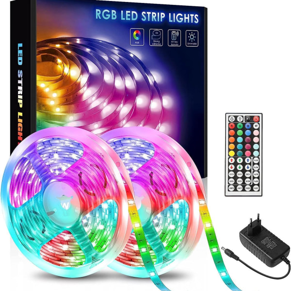 20M LED-stripe, 5050 RGB LED-stripe 360 flerfargede dimbare LED-er, LED-belysning