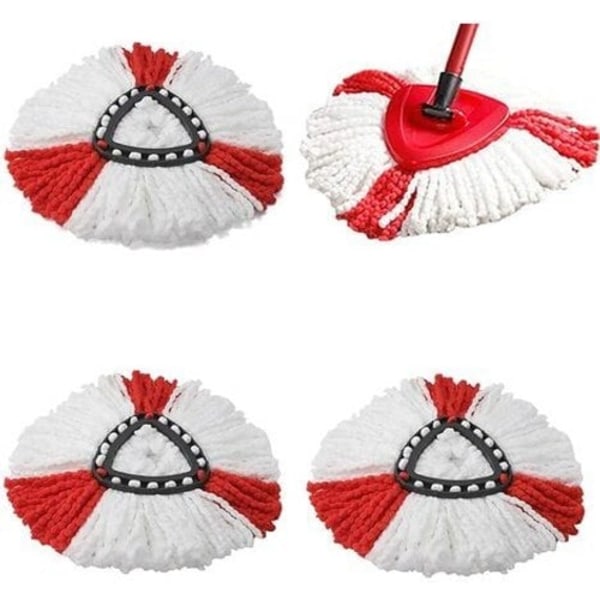 Pakke med moppehoder kompatibel med Vileda, O-Cedar, Easy Clean påfyll, erstatningsstøvmoppehode for rengjøring av gulv, trekantform
