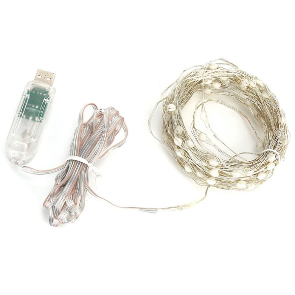 12m/39,4ft 100LED USB Koppartrådsljus 16 Färger Fjärrkontroll