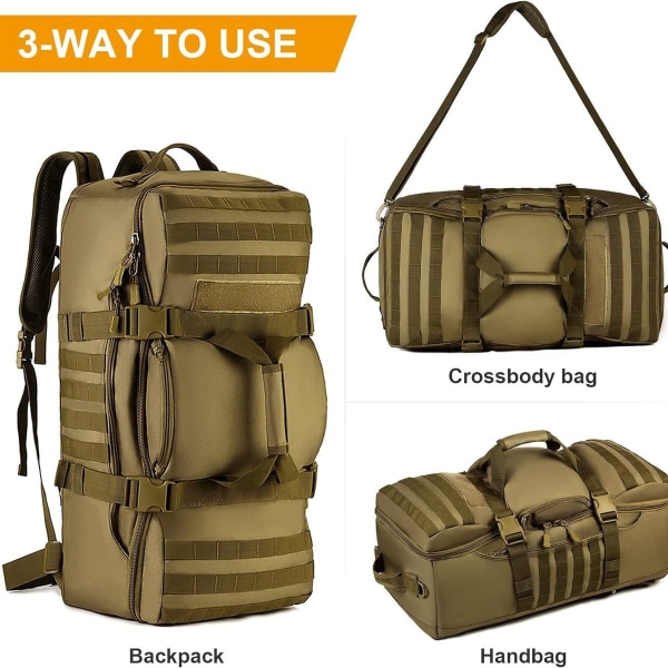 60L taktisk ryggsäck militär vandringsryggsäck vandringsryggsäck vattentät midjeband