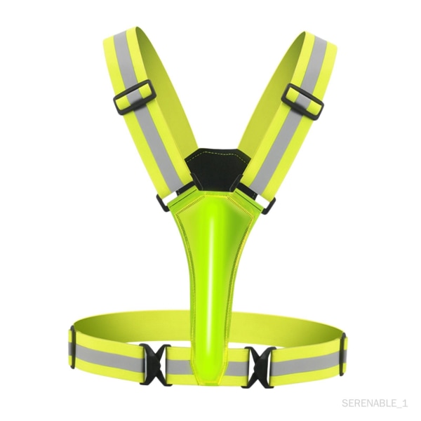 Rockible LED Refleksvest Justerbar Oppladbar Dobbeltsidig LED-Strips Lysende Refleksstropper for Nattegåing, Hiking, Motorsykkel - GUL