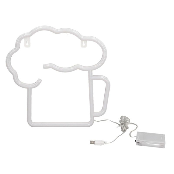 Neonölsskyltar Gul Vit Batteridriven USB-driven IP45