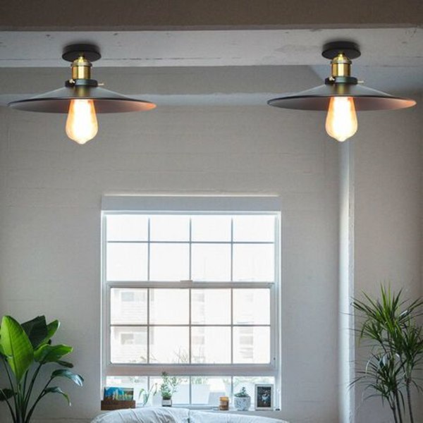 Cham taklampe retro industriell lys 36cm for restaurant/kafé/bar/soverom pærer ikke inkludert