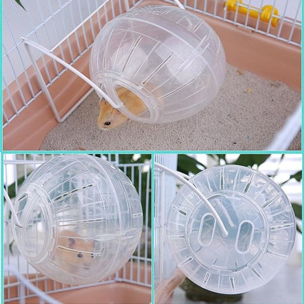 Hamsteripallo, 14,5 cm läpinäkyvä hamsteripyörä juoksupallo siniselle