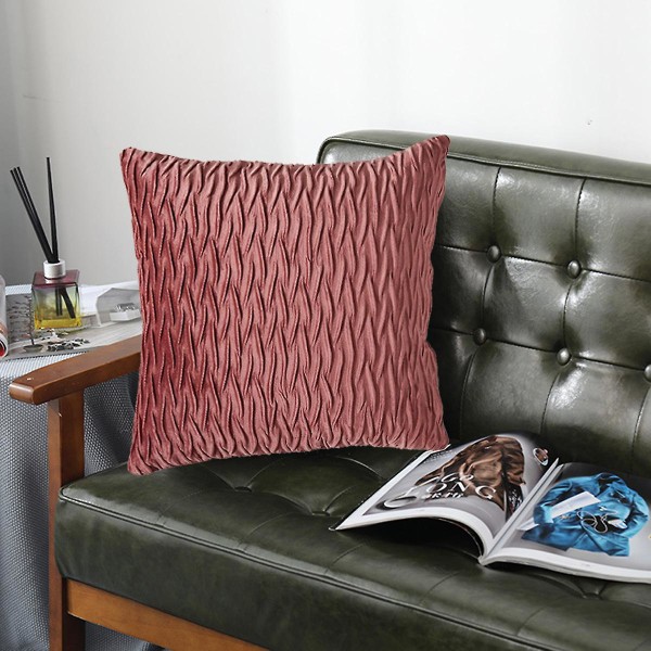18x18 \"Sammet örngott med saxtryck trim lyxigt mjukt kuddfodral lämpligt för bondgård soffa vardagsrum