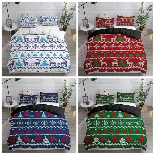 Jule Elg Hvid # Jule Elg Sengetøj 3-delt Juledug Digital Print Lærred Betræk