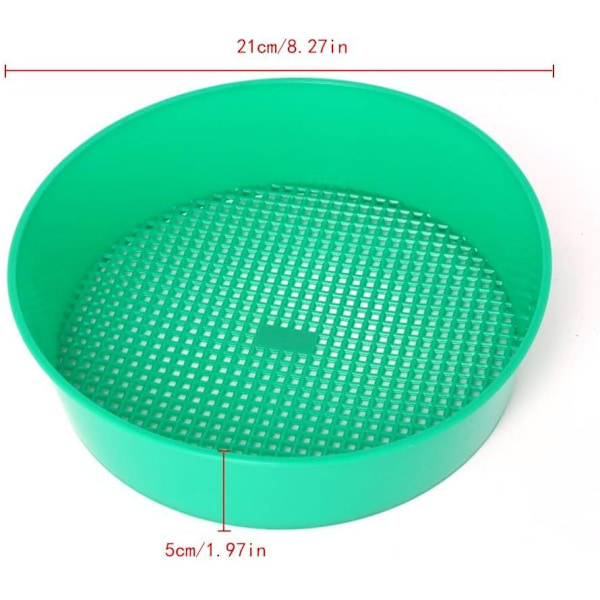 Grön plastträdgårdssil för jordnät Trädgårdsverktyg 21 x 5 cm Premiumkvalitet Användbar och praktisk
