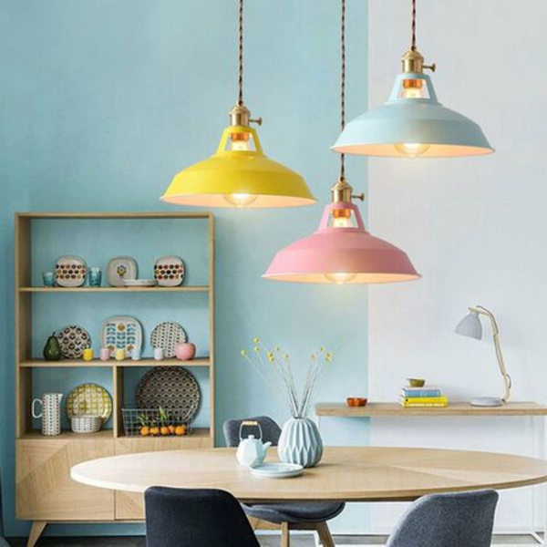 Retro Industrielle Farverige Pære Vedhængslampe Til Restaurant Køkken Stue Soveværelse Vintage Hængende Lampe Hjem Dekorative Lampe