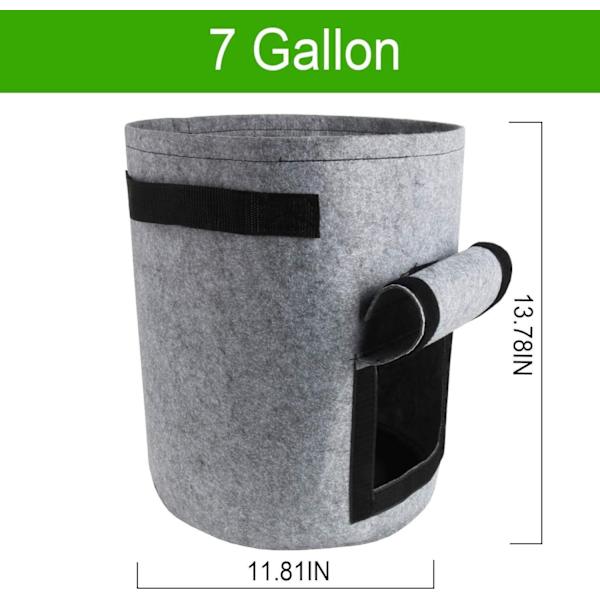 Plantevækstposer, 2 pakker 7 gallon grøntsagsvækstposer Plantepose Stofpotte Plantekasse til hjemmet, kartofler, tomater, gulerødder (grå)