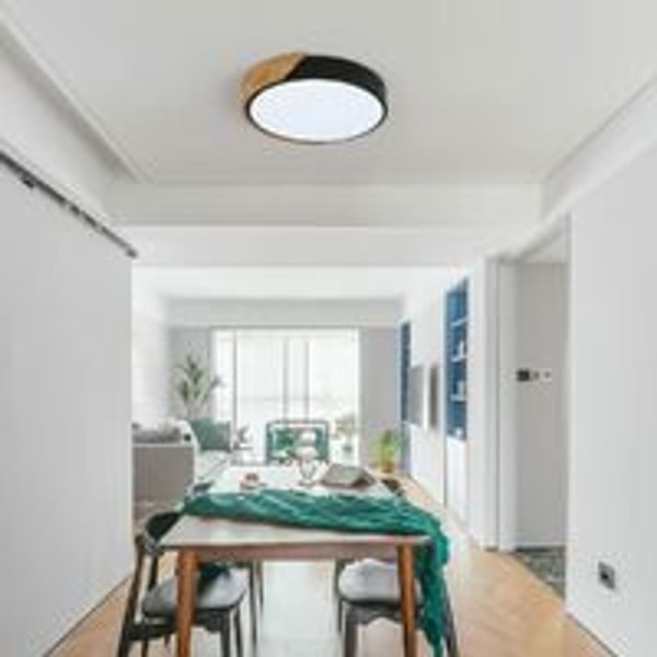 LED-taklampe, 24W moderne tretaklampe rund kald hvit 6000K ?305CM soverom