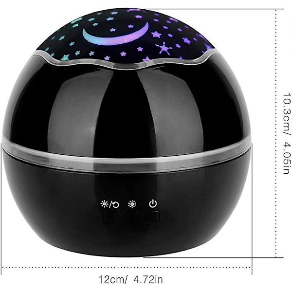 Stjärnor och havsdjur projektor nattlampa för baby, tyst LED-himmelprojektor USB-kontakt stjärnljus