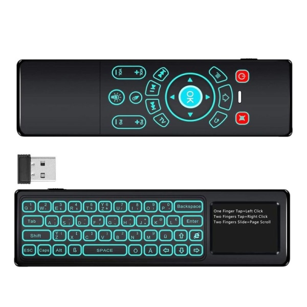 2,4 GHz Air Mouse Fjärrkontroll/Mini Tangentbord Trådlös med Touchpad och LED