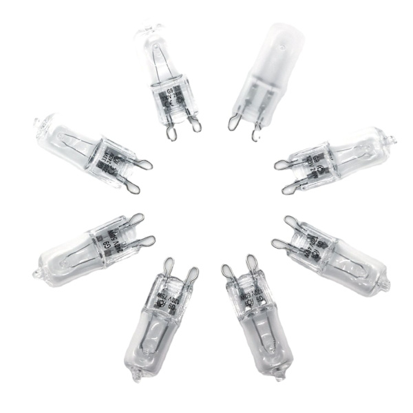10-pack Halogen G9 230V 20W, Ersättningsvinkelglödlampa, Varmvit 2700K