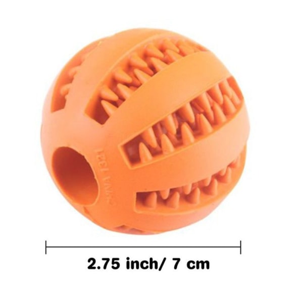 2 st hundboll med tandvårdsknoppar hund leksak gjord Mörkblå + Orange