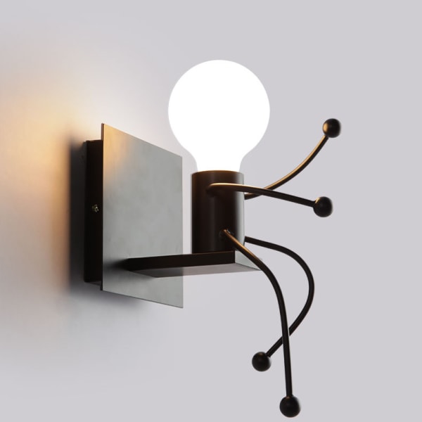 Vägglampa, industriell lampa, retro ljus kreativ E27 järn