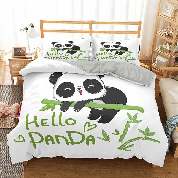 Xm-19# 3D Panda Animal Cute Kit Dynebetræk Tredelt Sæt Fjerdelt Sæt