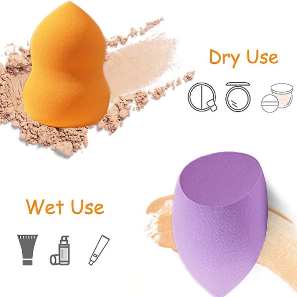 24 stk. Makeup Svamp Sæt, 21 stk. Latexfri Svamp Med 3 stk. Makeup Blender Holder, Skønhedsværktøjer