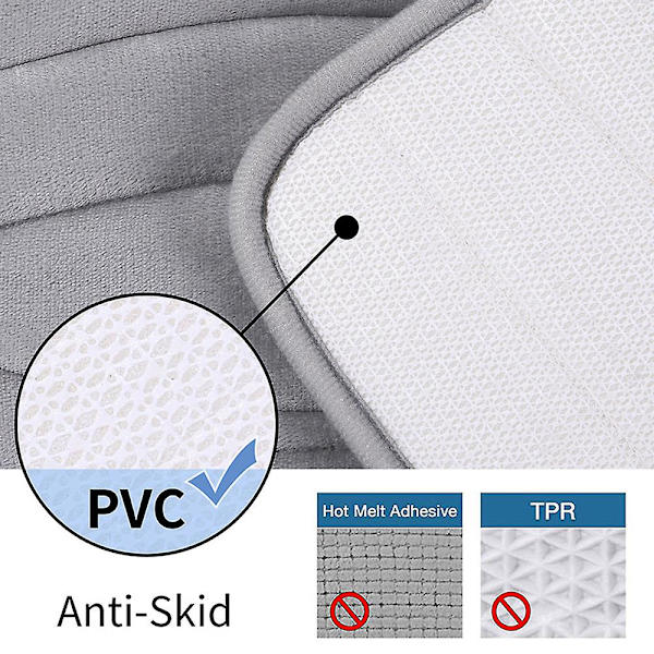Bølget stribet gulvmåtte med memory foam badeværelse absorberende gulvmåtte husholdning badeværelse indgangstæppe