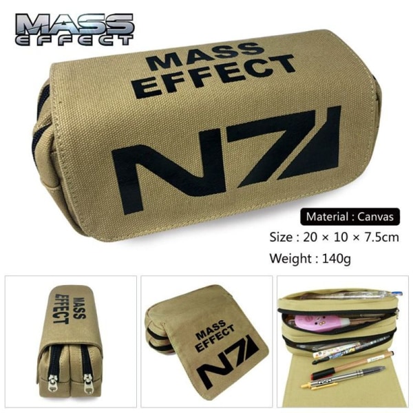 Luova Mass Effect -kynäkotelo lasten kynälaatikko paperitavarakukkaro khaki
