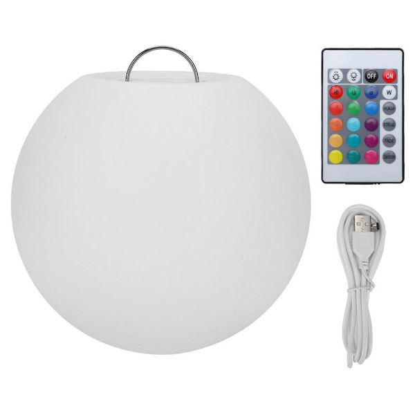 LED-pallopöytävalaisin, 16 väriä, 4 tilaa, USB-latauskaukosäädin