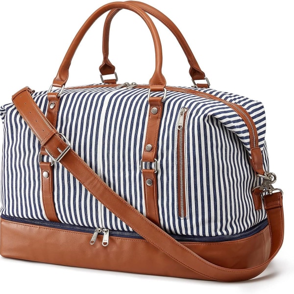 Rejsetaske Lærred Læder Weekender Taske Rejsetaske Håndbagage Håndtaske