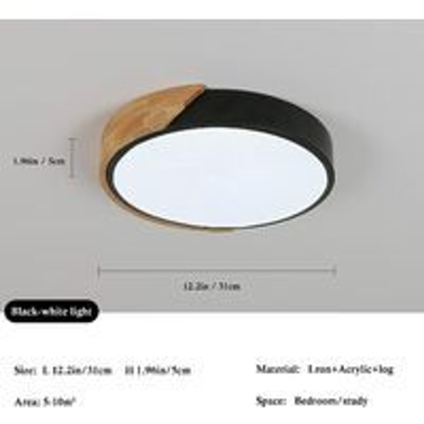 LED-taklampe, 24W moderne tretaklampe rund kald hvit 6000K ?305CM soverom