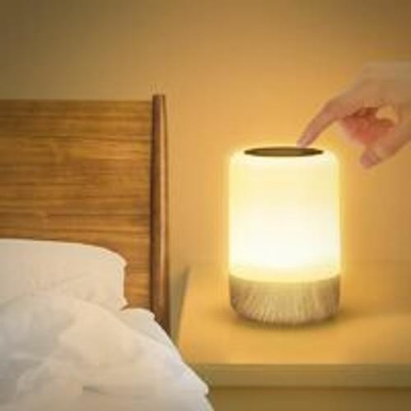 Trådløs touch-dæmpbar sengelampe, batteridrevet LED, 4 fading, 3 lysstyrker, genopladelig LED til børn, med timer til soveværelse, bord og nat