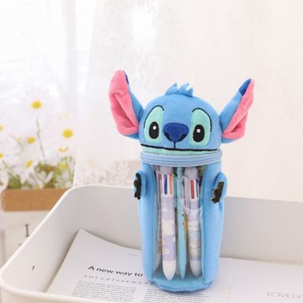 Cartoon Lilo & Stitch Plysch Pennfodral Kawaii Dockan Pennlåda Student Handväska