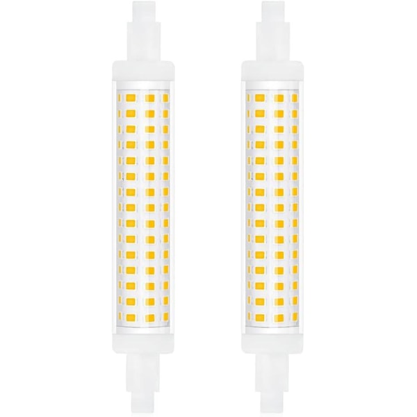 10w R7s Lineær Ultra-tynn Led Pære 118mm Naturlig Hvit 4000k, 1300lm, 360 Grader (2 Stykker)