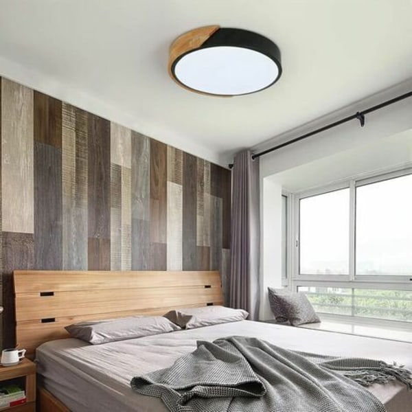LED-taklampe, 24W moderne runde tretaklampe kald hvit 6000K ?305CM soverom, kjøkken, stue, balkong og korridor