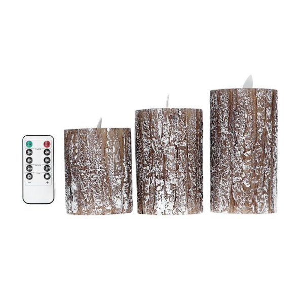 3-pack LED-ljus i form av tall med dimbar fjärrkontroll och varmt sken